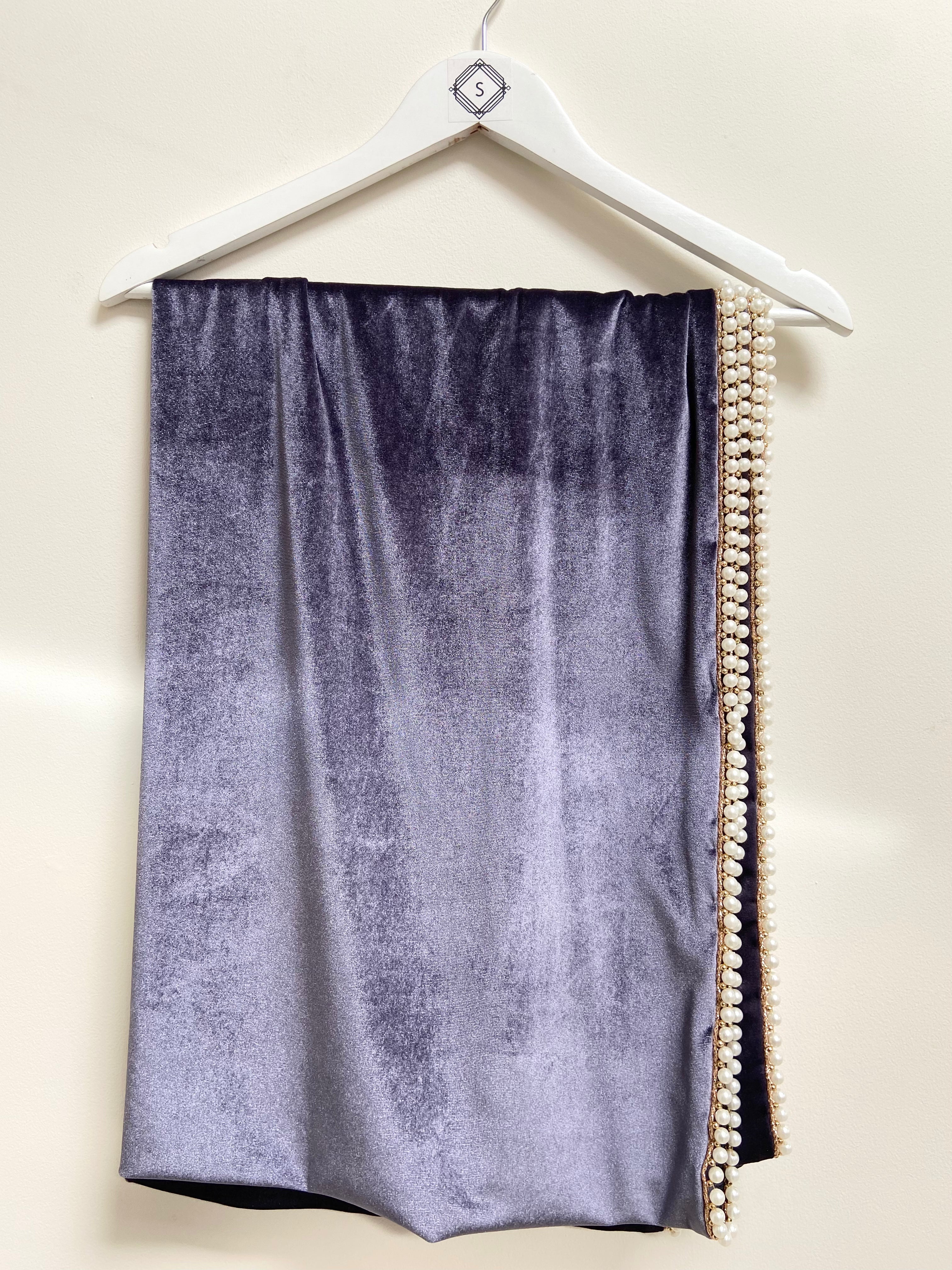 Beaded velvet shawl