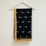 Black and gold sequin spot dupatta