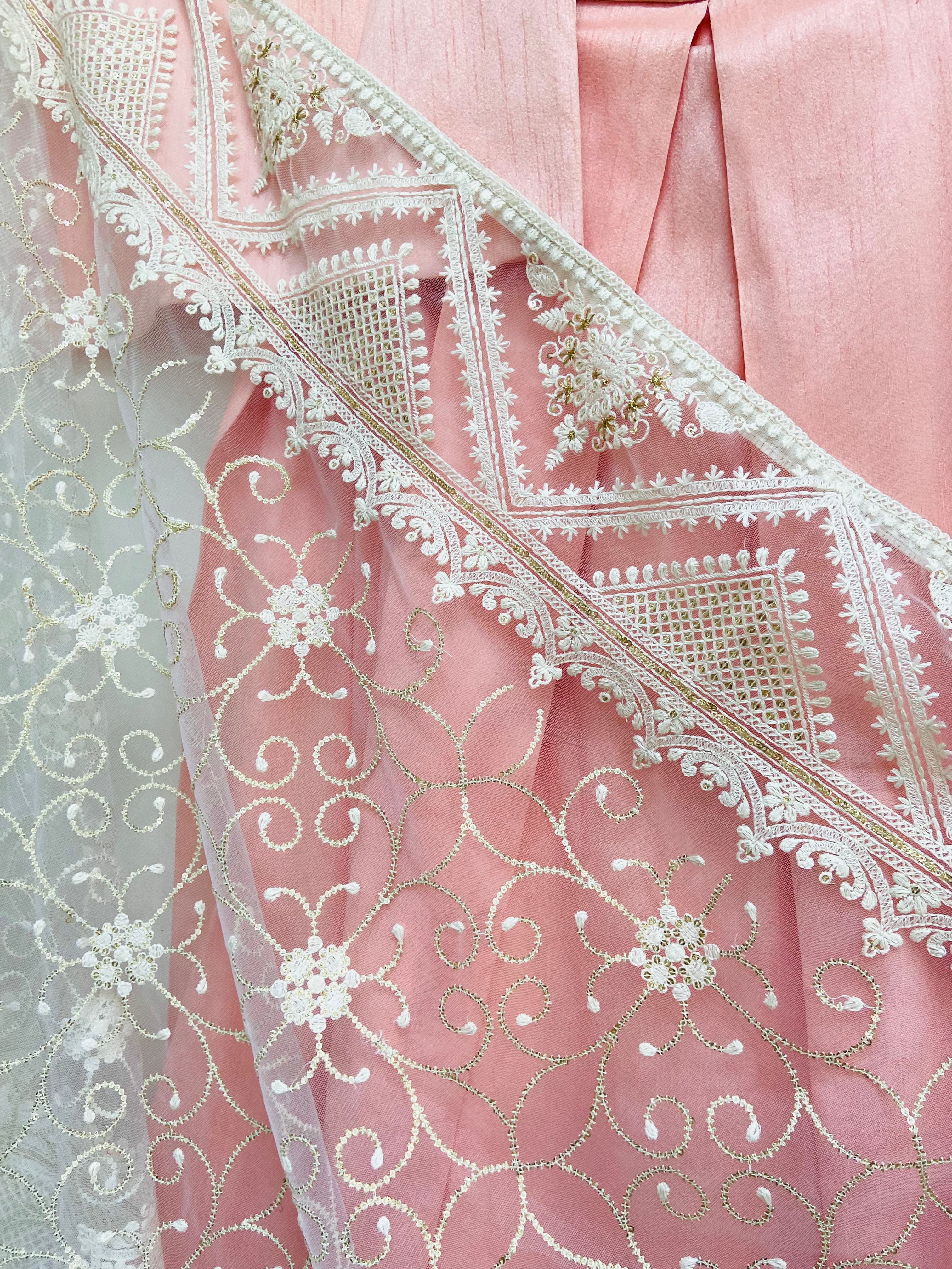 Embroidered zigzag sequin dupatta