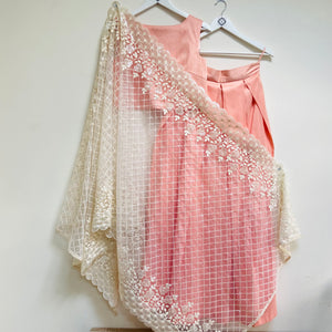 Embroidered sequin fan dupatta