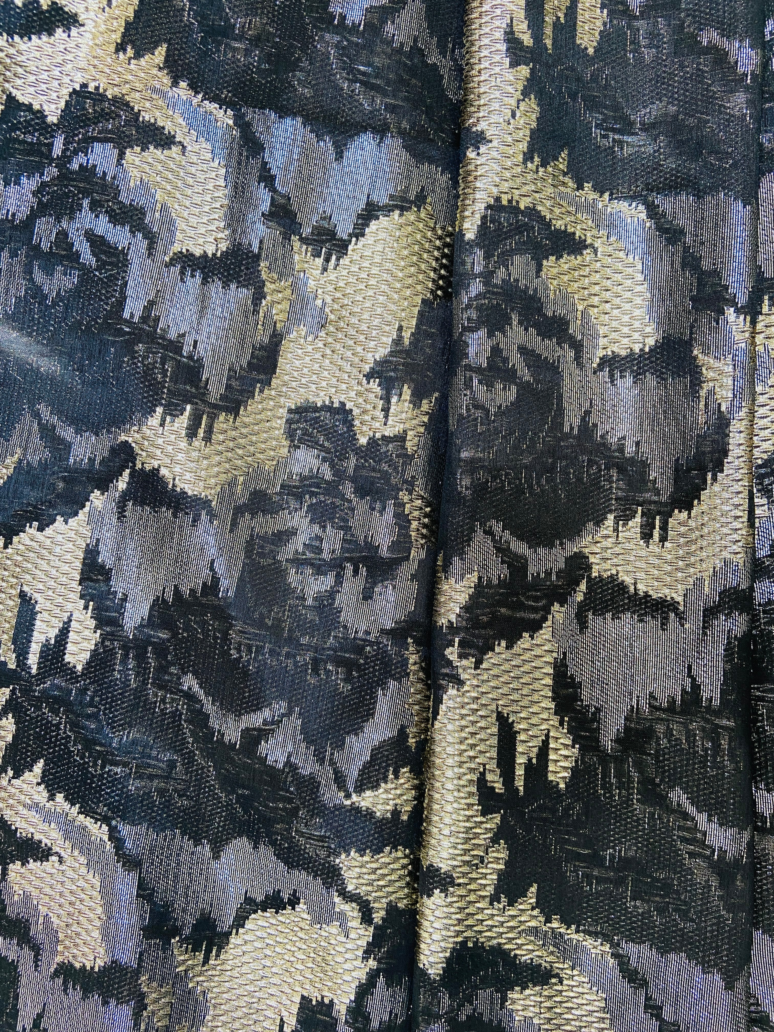 Textured Art black and gold bardot top