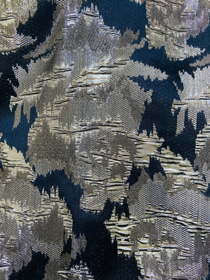 Textured Art black and gold bardot top
