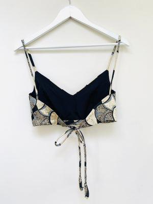 Art Deco fan strap crop top