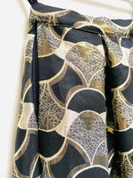 Art Deco fan black and gold lehenga skirt.