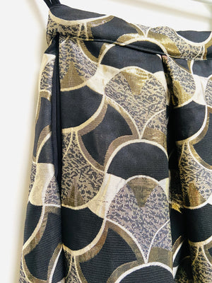 Art Deco fan black and gold lehenga skirt.