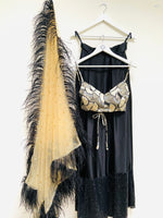 Black sequin art deco Lehenga set with choice of dupatta