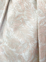 Pink and cream leaf brocade lehenga set