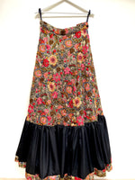 Floral sequin lehenga skirt with gathered trim