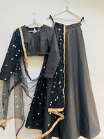 Black and gold dot lehenga skirt