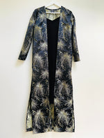 Black velvet suit and jacquard jacket set