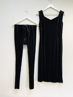 Black velvet suit and jacquard jacket set