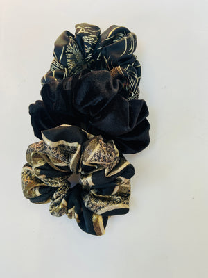 3pk Art Deco scrunchies