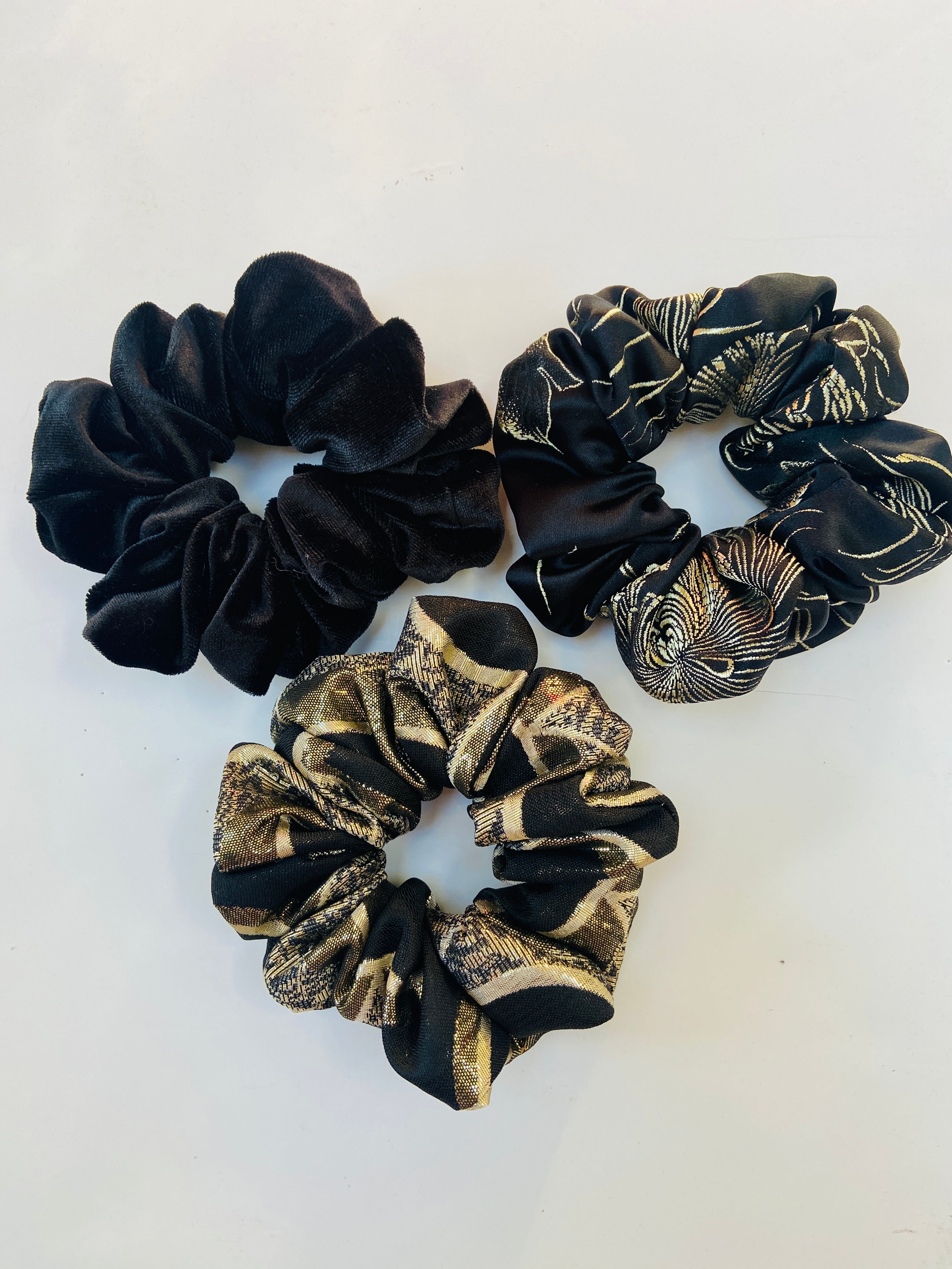 3pk Art Deco scrunchies