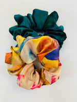 2pk green scrunchies
