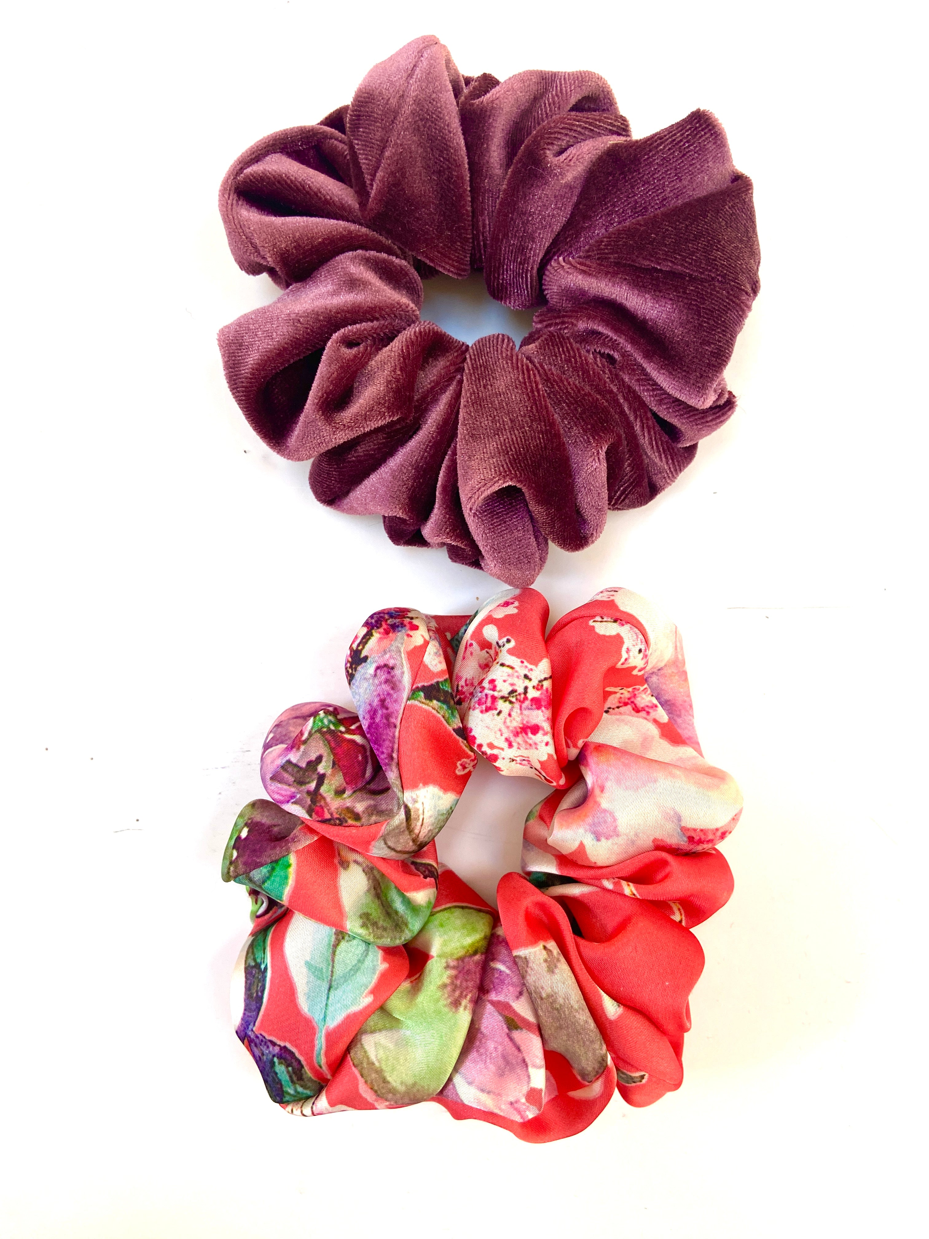 2pk dusky rose scrunchies