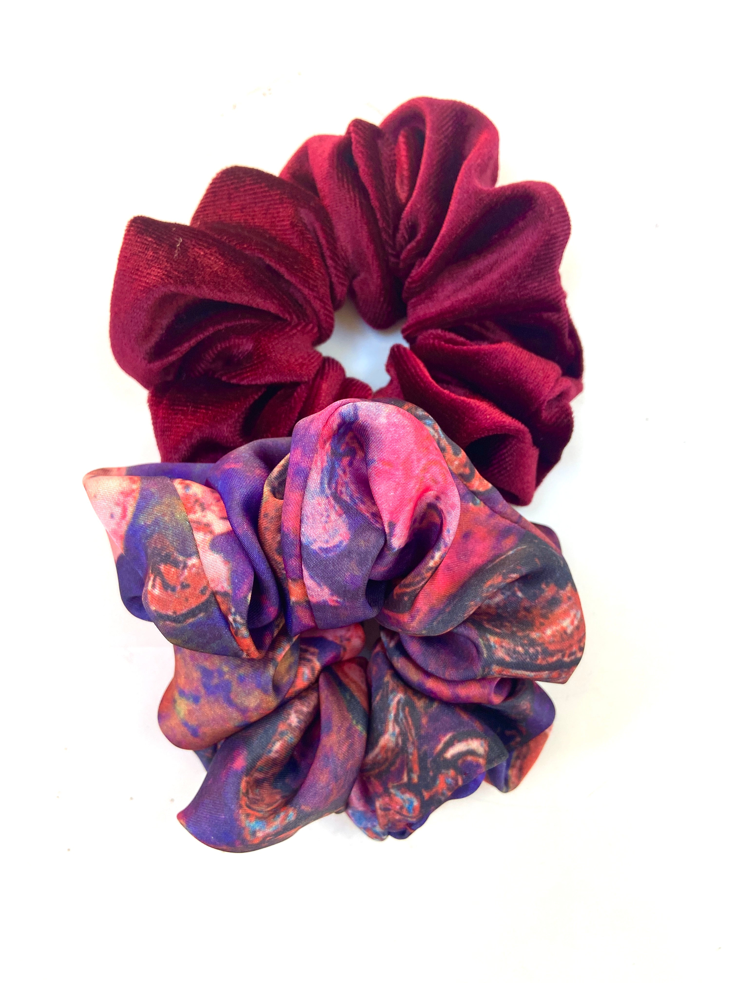 2pk magenta scrunchies
