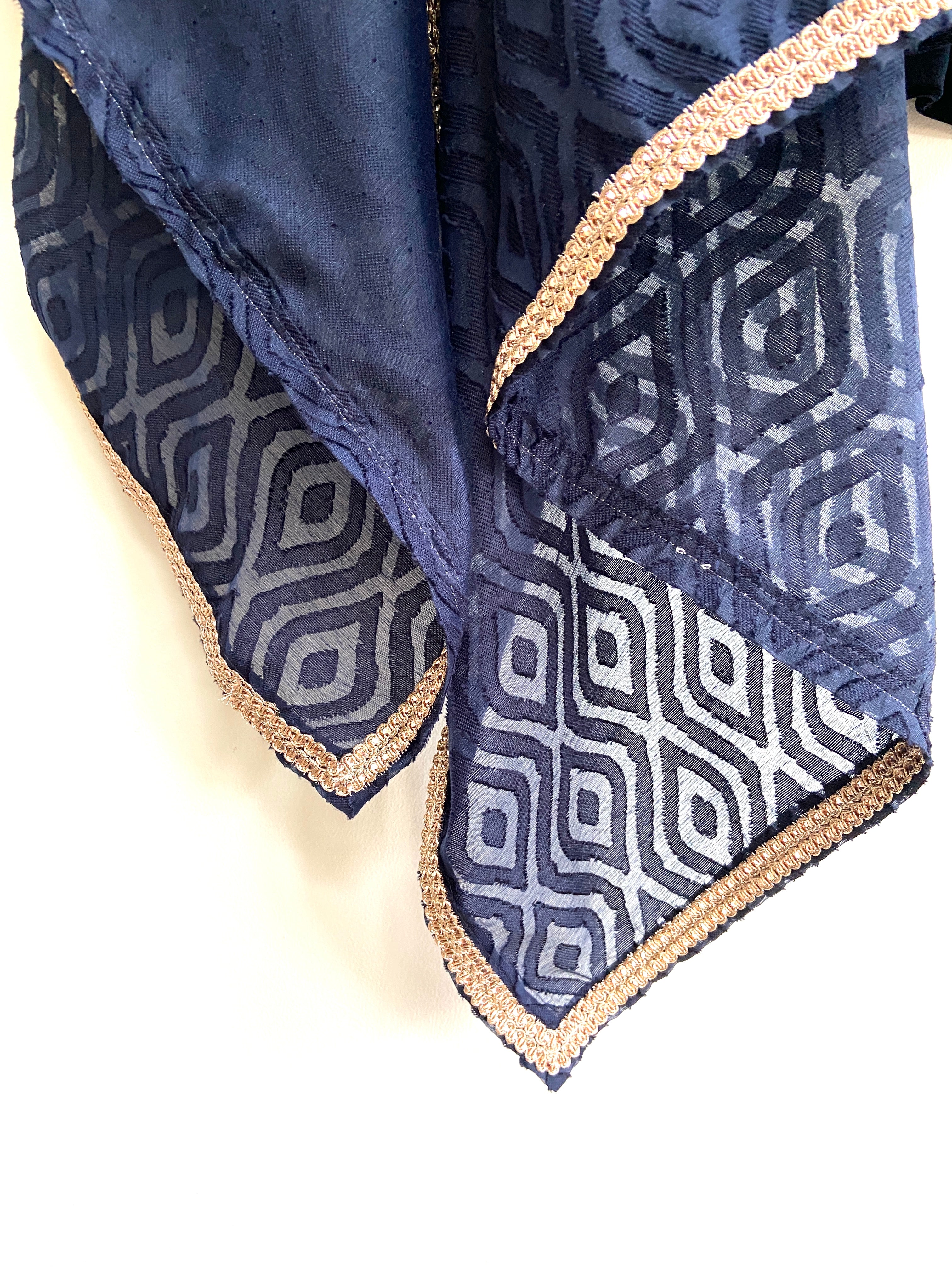 Navy diamond jaquard dupatta