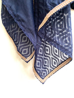 Navy diamond jaquard dupatta