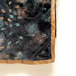 Floral velvet / net dupatta - Black
