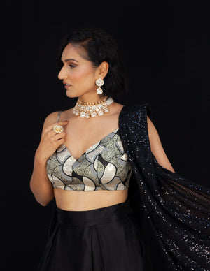 Art Deco fan strap crop top