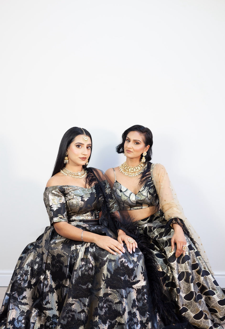 Textured Art black and gold lehenga skirt