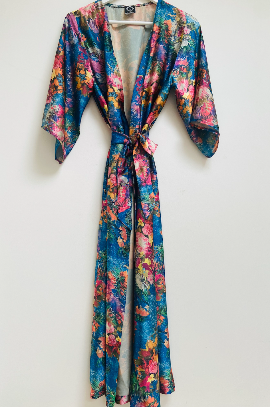 Blue floral kimono
