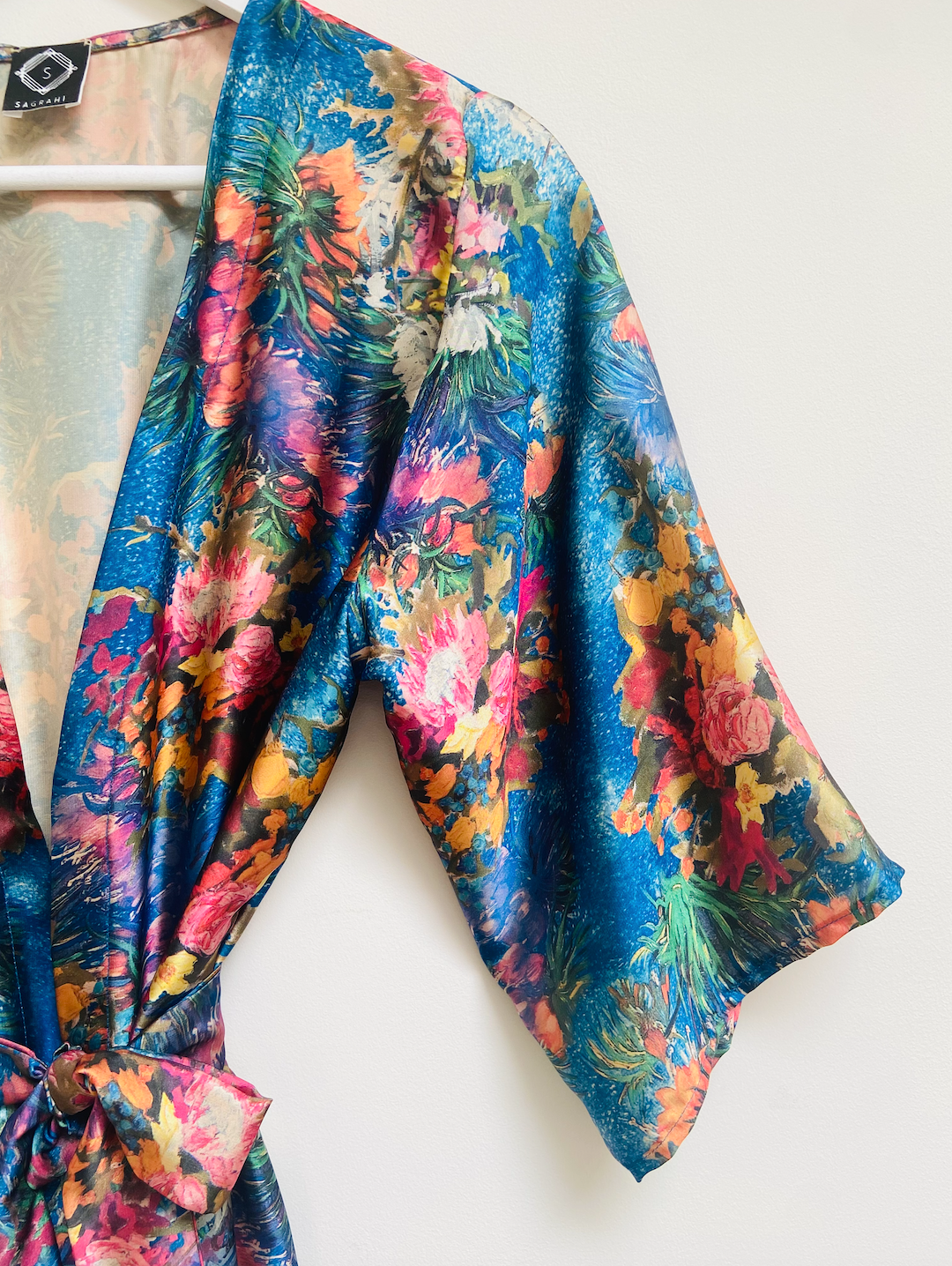 Blue floral kimono