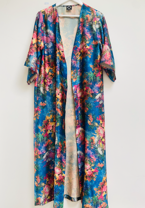 Blue floral kimono