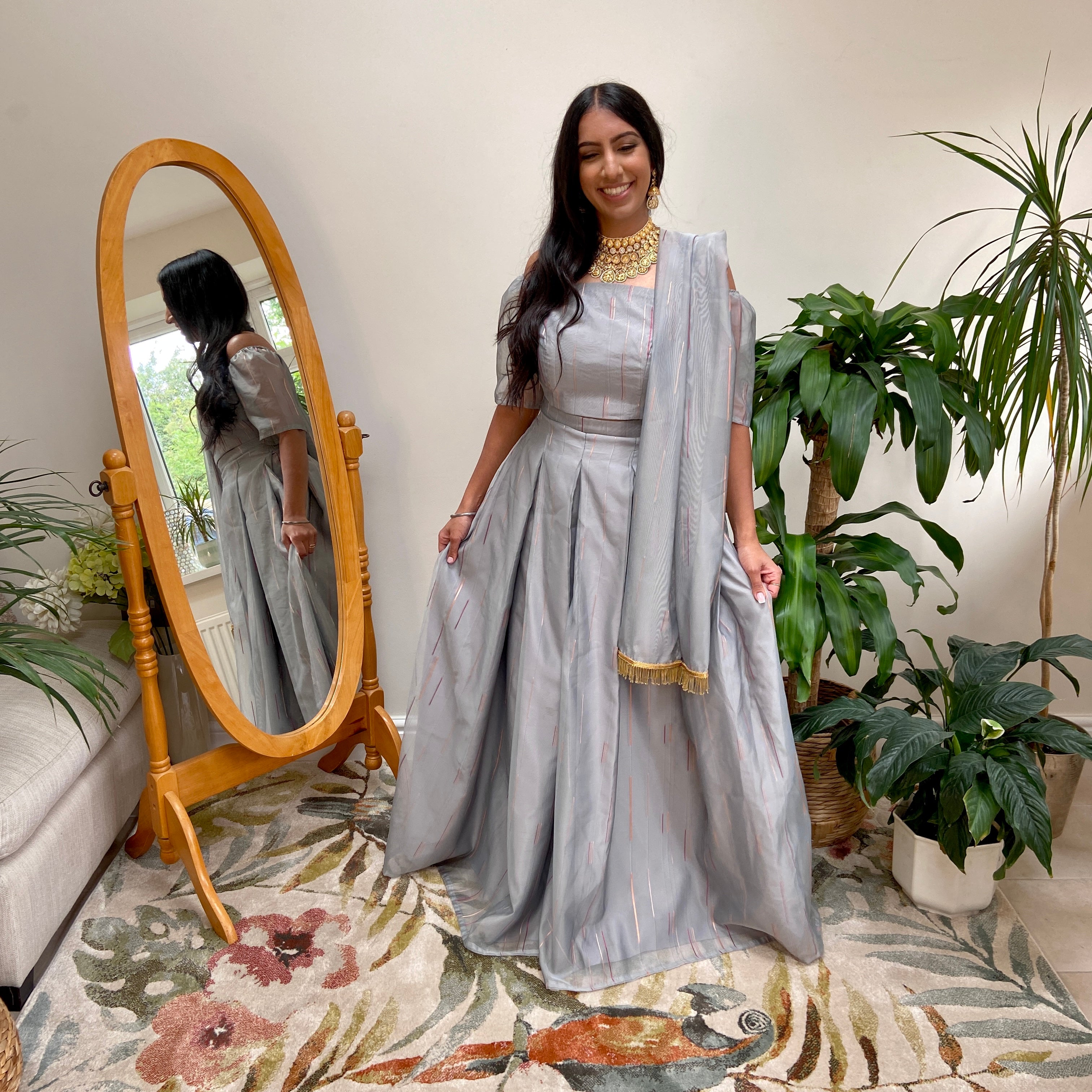 Grey organza skirt