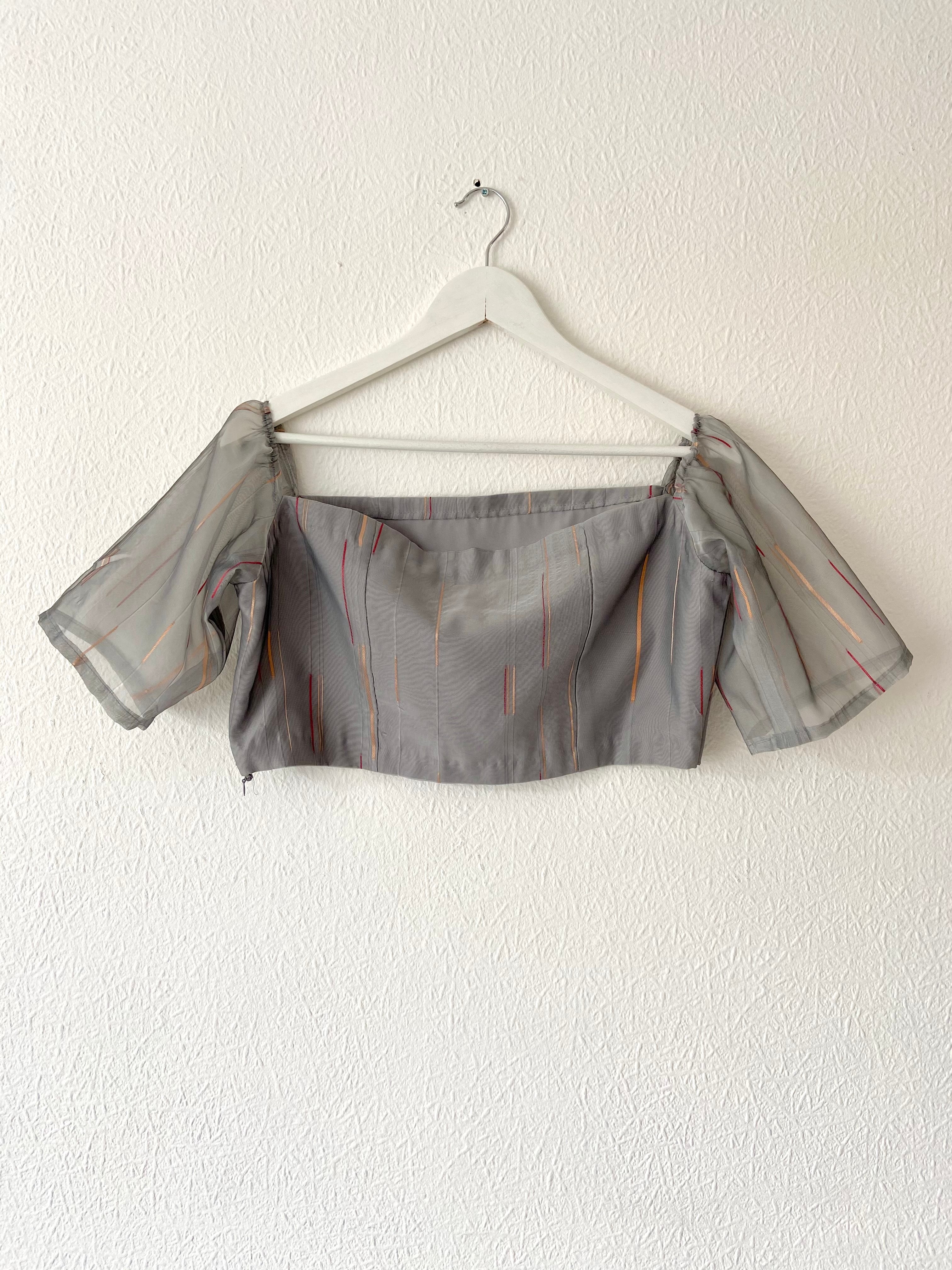 Grey organza top