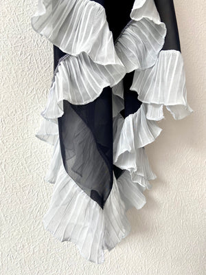 Navy pleat dupatta