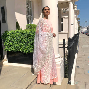 Embroidered sequin fan dupatta