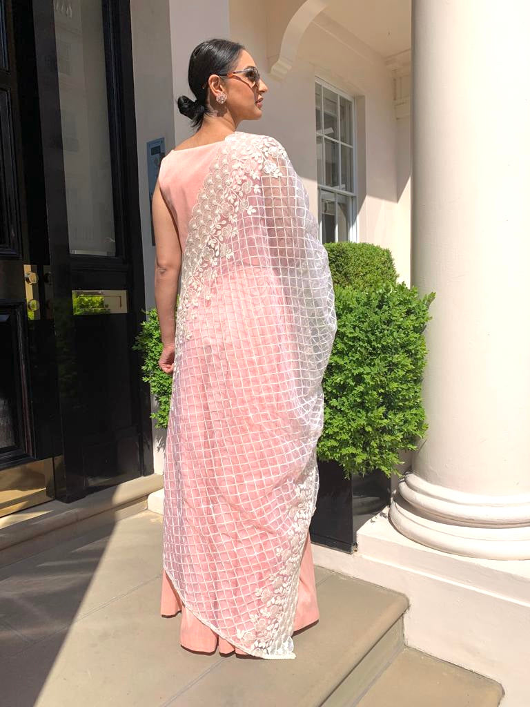 Embroidered sequin fan dupatta