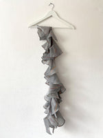 Grey organza ruffle dupatta