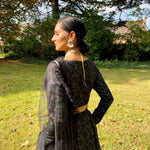 Green brocade top