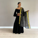 Velvet flute sleeve top