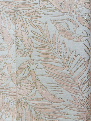 Pink and cream leaf brocade lehenga top