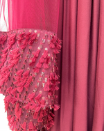 Plum jacquard trim lehenga set with choice of top
