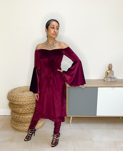 Preeti .V. Velvet Pajami Suit