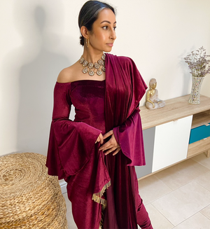 Preeti .V. Velvet Pajami Suit