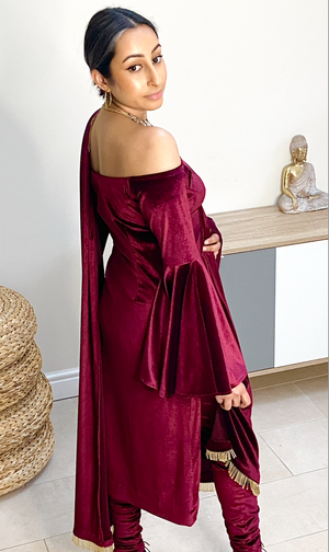 Preeti .V. Velvet Pajami Suit